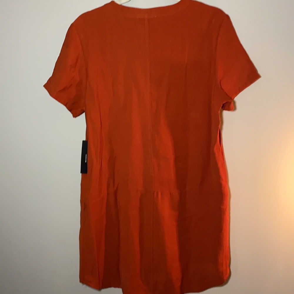 ❌SOLD❌Lulu’s Siesta Rust Orange Short Sleeve Shift Dress - Picture 3 of 5